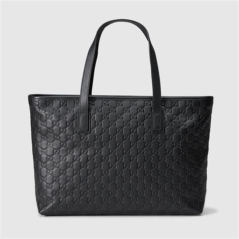 gucci tote black leather|gucci leather tote sale.